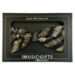 Silk Bow Tie - Black Mozart Manuscript - Remenyi House of Music