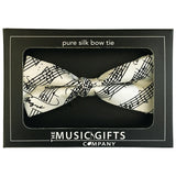 Silk Bow Tie - White Mozart Manuscript - Remenyi House of Music