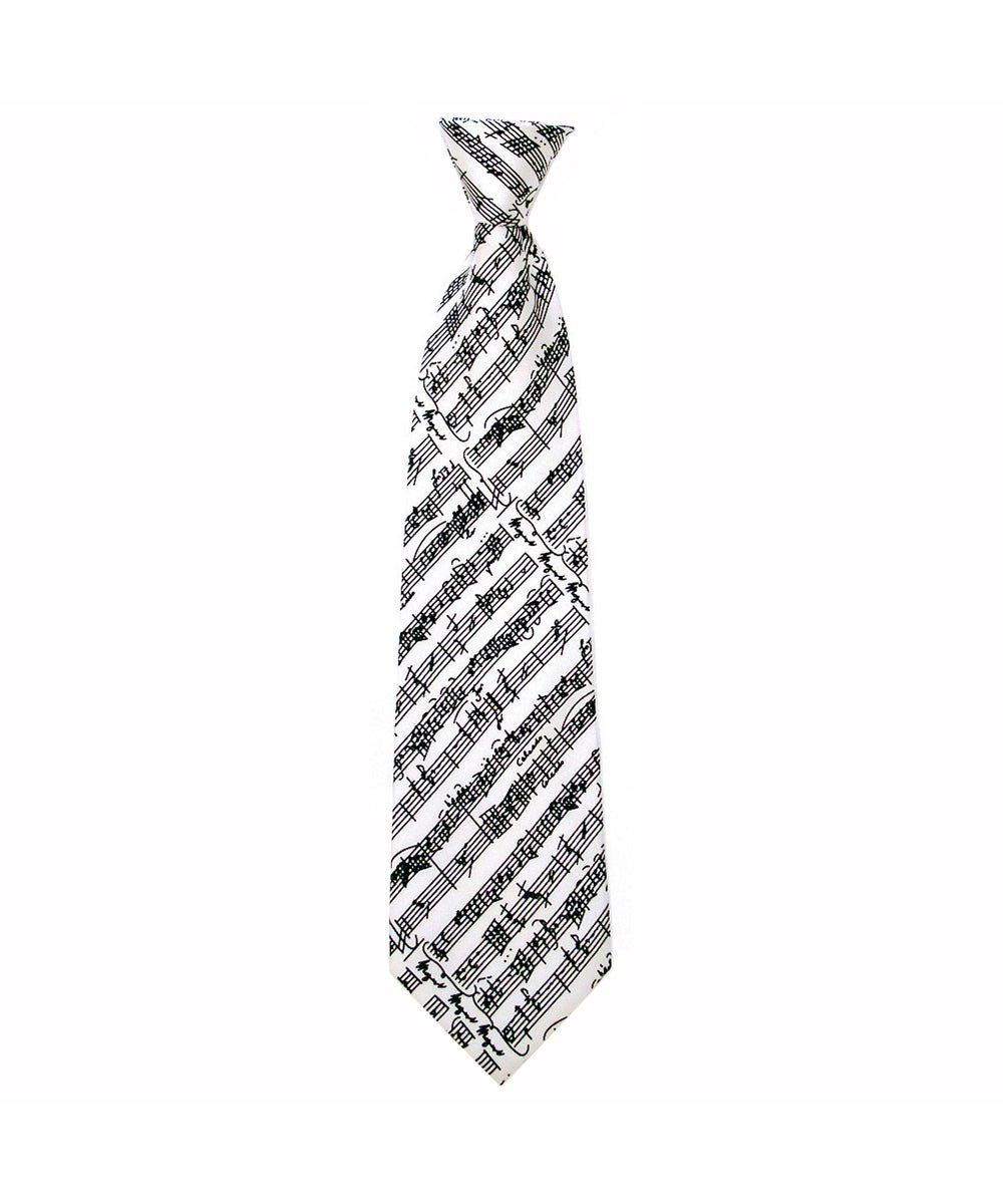 Silk Tie White Mozart Manuscript - Remenyi House of Music