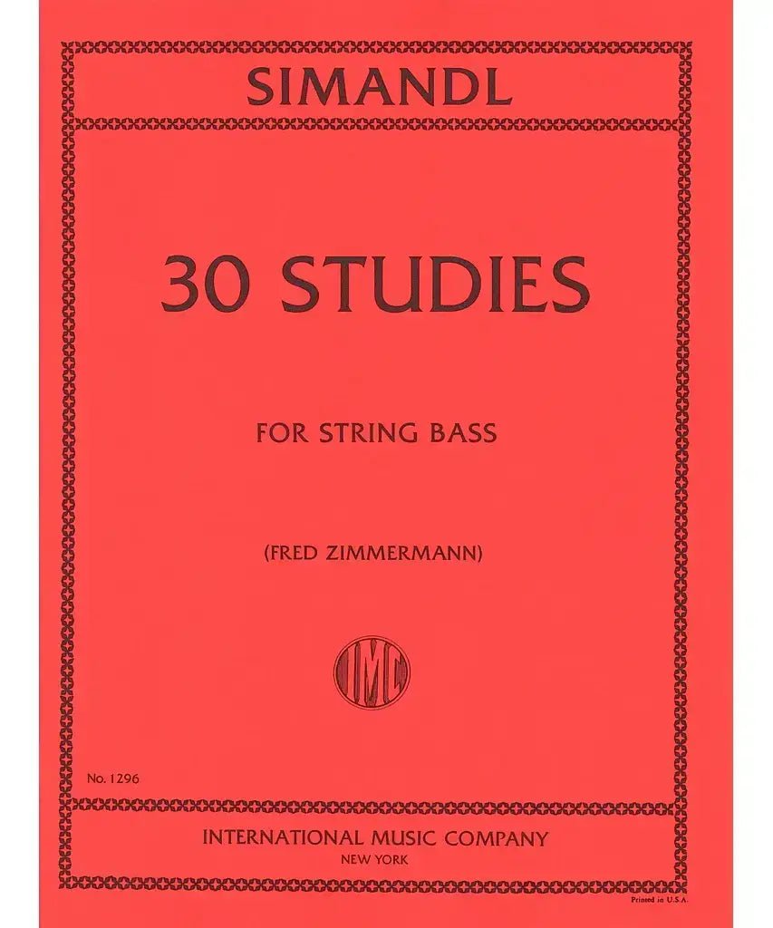 Simandl F. - 30 Studies for String Bass - Remenyi House of Music