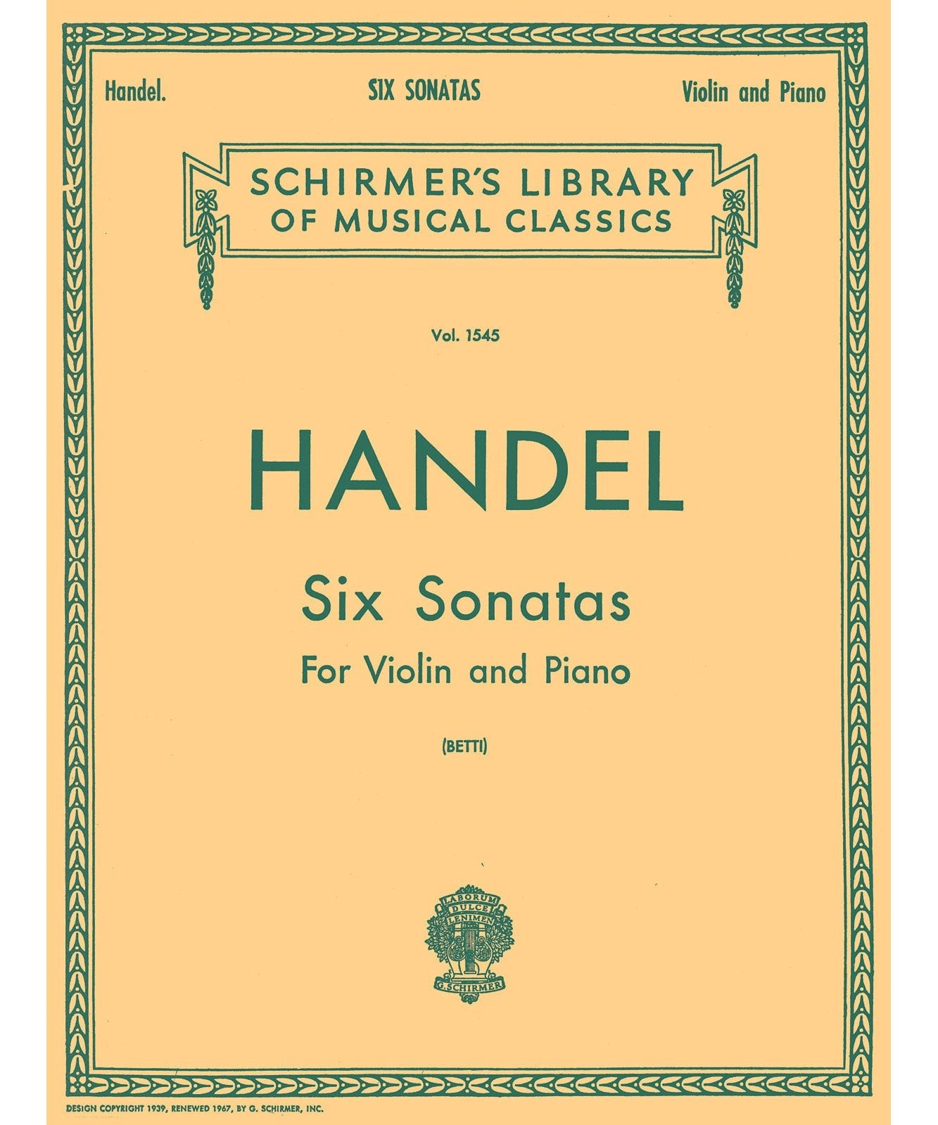 Six Sonatas for Violin and Piano - Remenyi House of Music