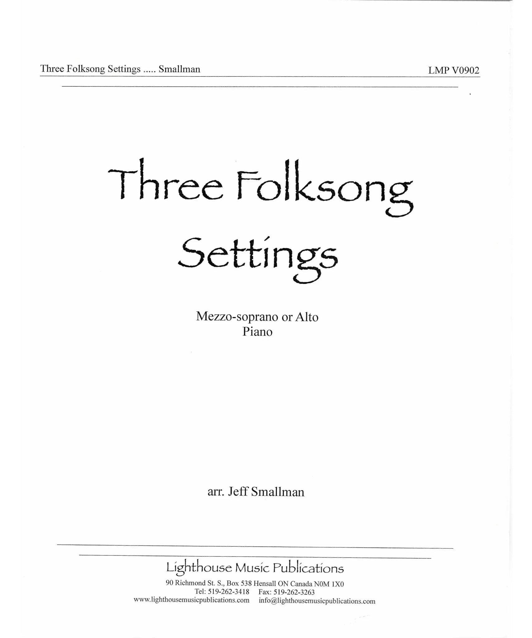 Smallman, J. - 3 Folksong Settings - Remenyi House of Music