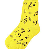 Socks - Yellow with Clefs and Notes - Remenyi House of Music