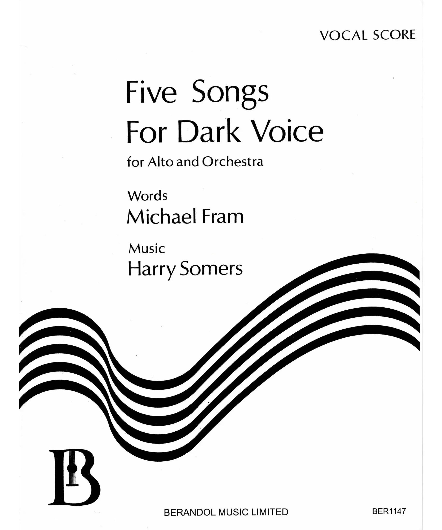 Somers, H. - Five Songs for Dark Voice - Remenyi House of Music