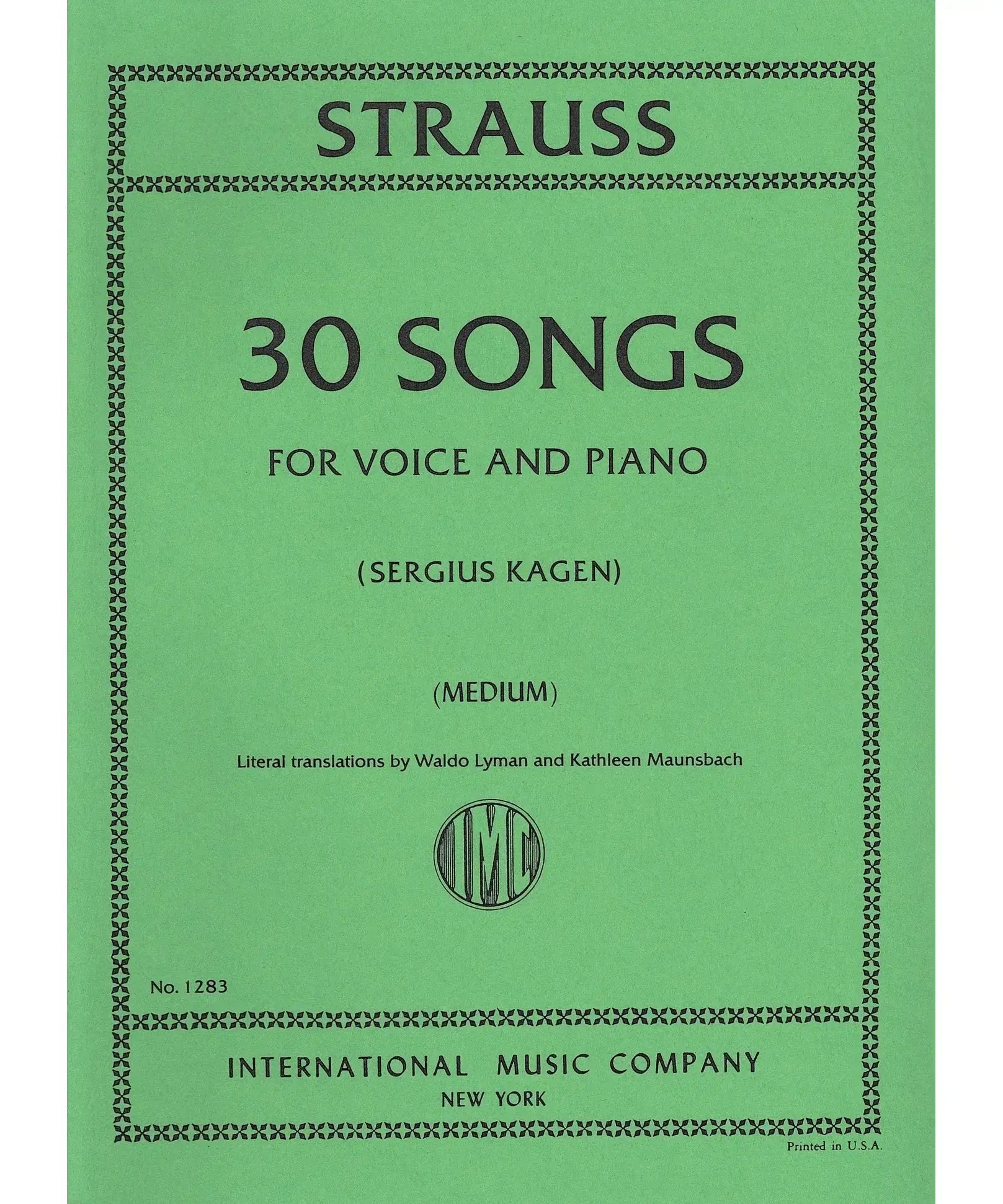 Strauss, R. - 30 Songs - Medium Voice - Remenyi House of Music