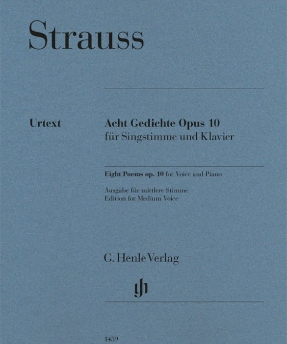 Strauss, R. - Eight Poems, Op. 10 (Medium Voice) - Remenyi House of Music