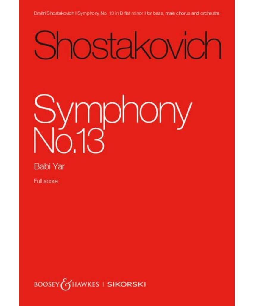 Symphony No. 13, Op. 113 (Babi Jar) - Remenyi House of Music