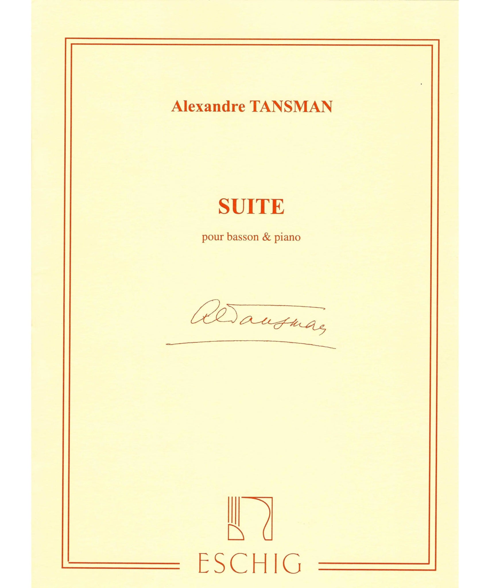 Tansman, A. - Suite for Bassoon - Remenyi House of Music