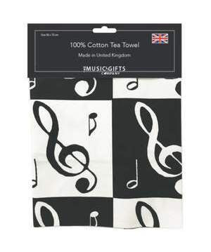 Tea Towel - Treble Clefs (Black & White) - Remenyi House of Music