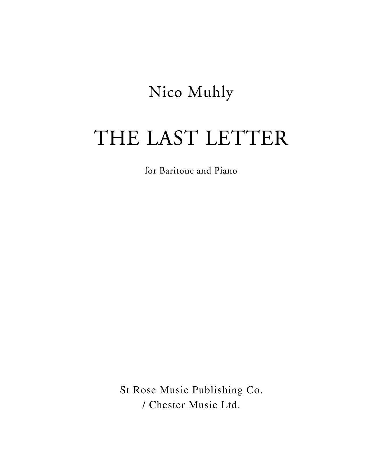 The Last Letter - Remenyi House of Music