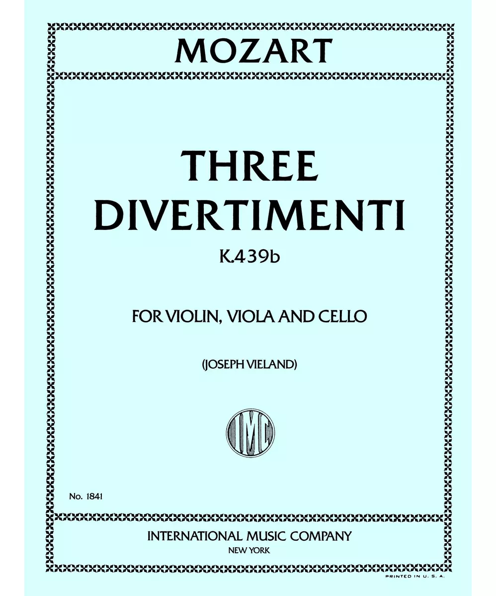 Three Divertimenti, K. 439b (K1. Anh. 229 and 228a) (orig. for three basset horns) - Remenyi House of Music