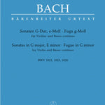 Two Sonatas and a Fugue for Violin and Basso continuo BWV 1021, BWV 1023, BWV 1026 - Remenyi House of Music