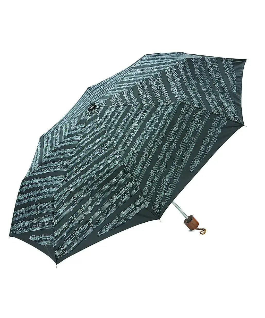 Umbrella With Mini Wood Handle - Black - Remenyi House of Music