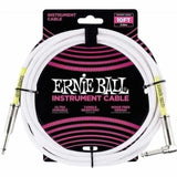 Ernie Ball Straight/Angle Instrument Cable  10 Ft  White