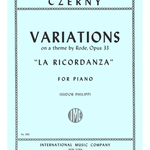Variations \"La Ricordanza,\" Opus 33 - Remenyi House of Music