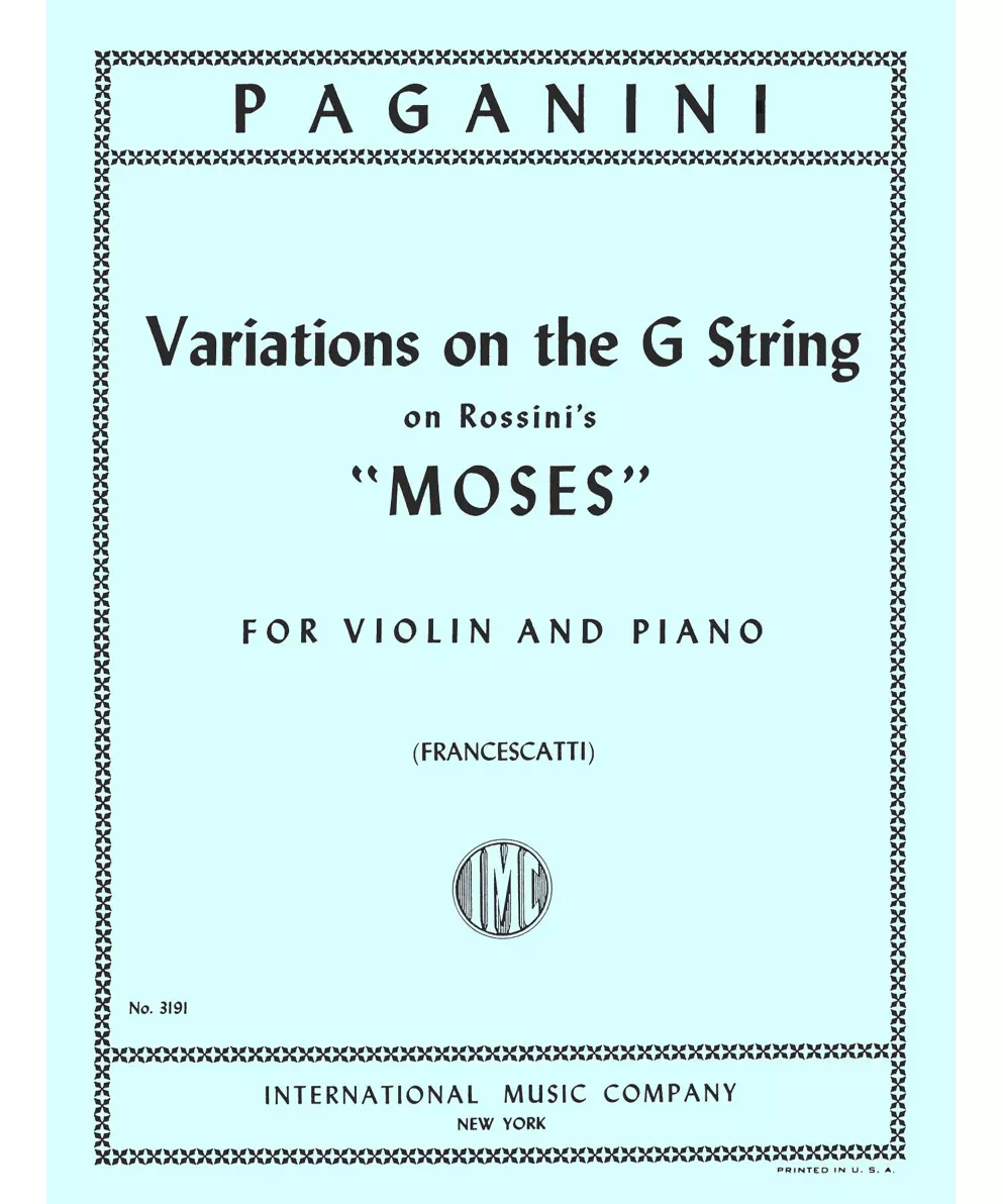 Variations on the G string (on a Theme from \"Moses\" by Rossini - Remenyi House of Music