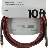 Fender Professional Series Instrument Cables, 10', Red Tweed