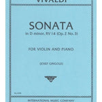 Vivaldi A. - Violin Sonata in D, RV 14, Op. 2 No. 3 - Remenyi House of Music