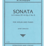 Vivaldi A. - Violin Sonata in D, RV 14, Op. 2 No. 3 - Remenyi House of Music