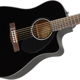 Fender CD-60SCE Dreadnought Guitar, Walnut Fingerboard, Black