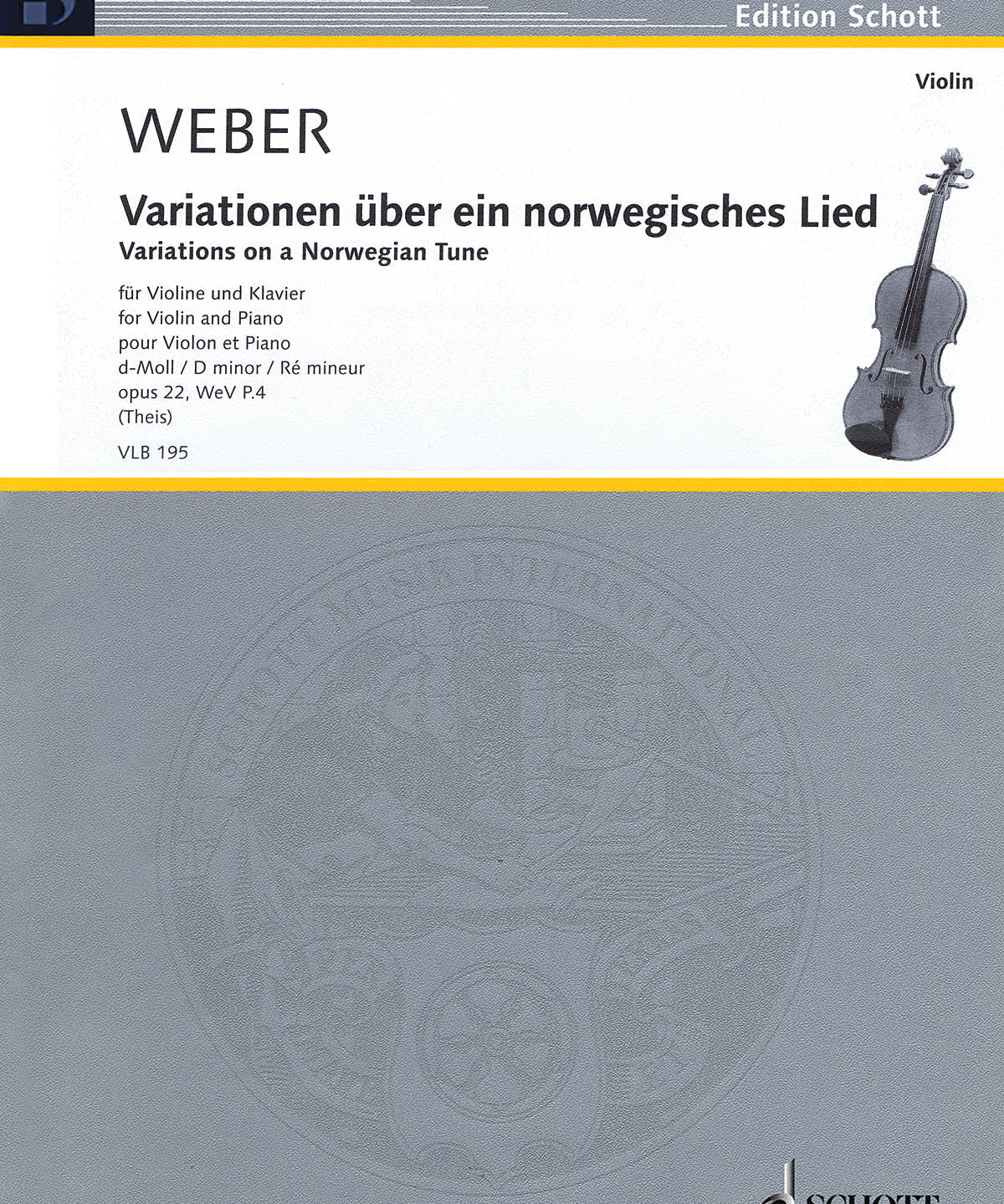 Weber, C.M. - Variations on a Norwegian Tune, Op. 22 - Remenyi House of Music