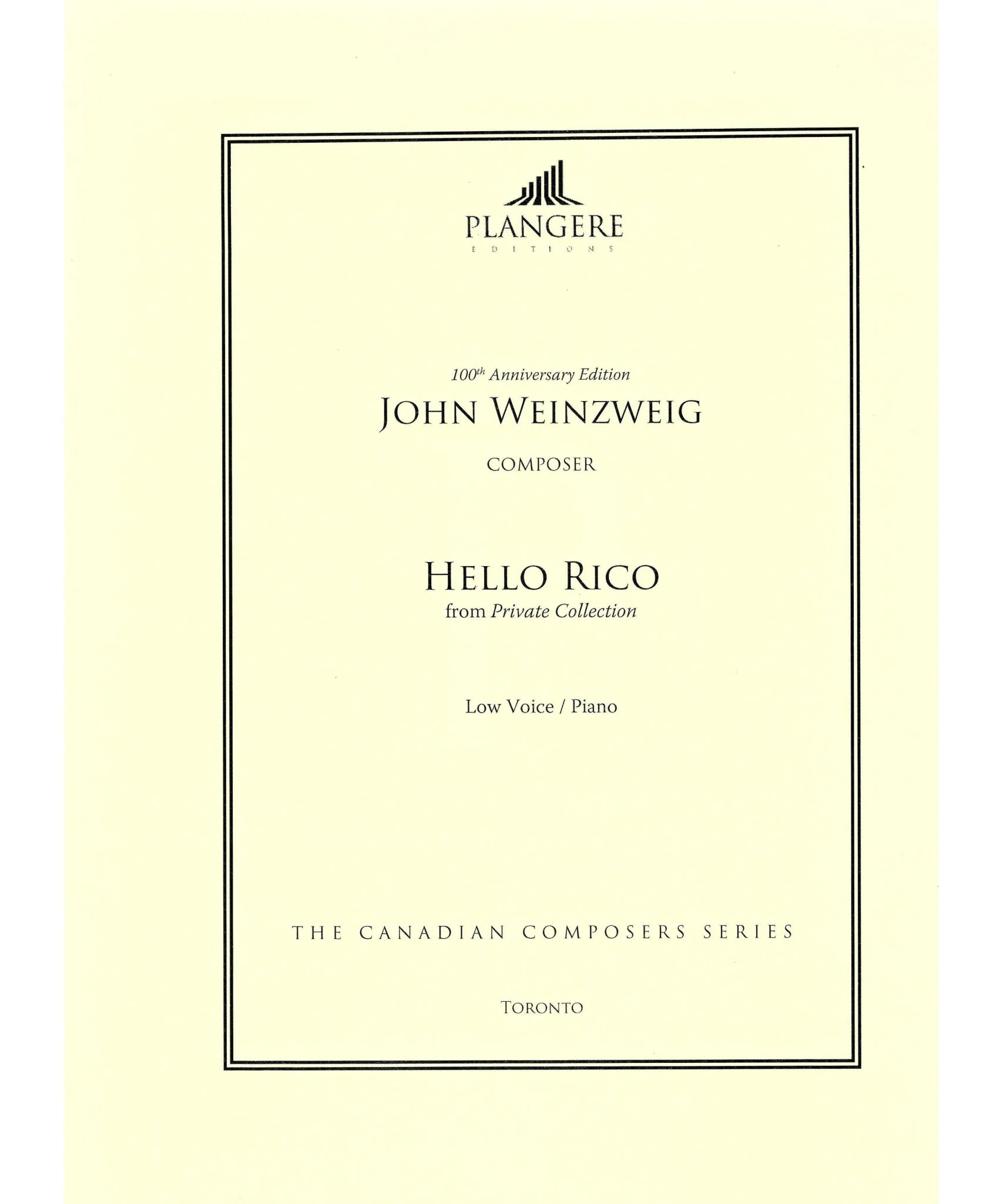 Weinzweig, J. - Hello Rico from "Private Collection" - Remenyi House of Music