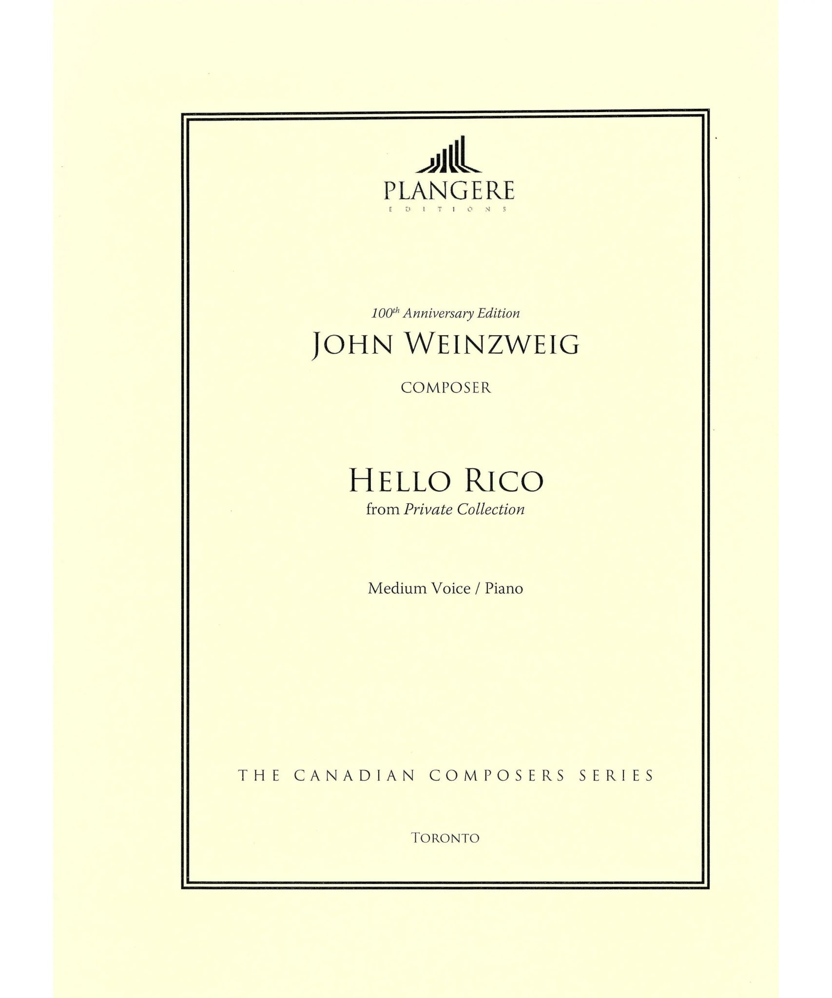 Weinzweig, J. - Hello Rico from "Private Collection" - Remenyi House of Music