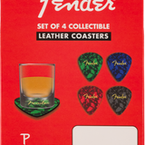 Fender Pick Shape Logo Coasters, 4-Pack, Multi-Color