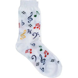 Aim Gifts Children's Socks W/ Multi-Colored Music Notes 7 1/2 - 9