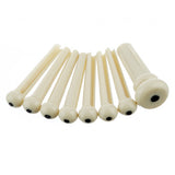 Fender Bridge Pin Set, Ivory with Black Dot (7)