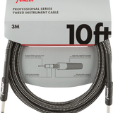 Fender Professional Series Instrument Cables, 10', Gray Tweed