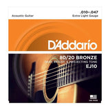 D'Addario EJ10 - 80/20 Bronze Extra Light 10-47