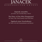 Zápisník zmizelého (The Diary of One Who Disappeared / Tagebuch eines Verschollenen) for Tenor, Alto, Three Female Voices and Piano - Remenyi House of Music
