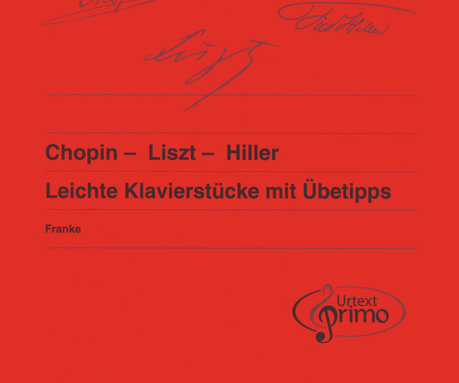 Chopin and Liszt are not normally known for their easier piano pieces, yet Vienna Urtext has chosen several from each composer for their fifth volume in the Urtext Primo series. While undemanding in technique, these selections still contain the texture and harmonic flavors that we know in these composers. A third piano virtuoso, Hiller, is included, who, like Chopin and Liszt, often used folk music as building blocks for his compositions. The Urtext Primo volumes are published in two editions: German/Eng...