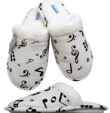 Slippers - Flannel with Music Notes (L) - Remenyi House of Music